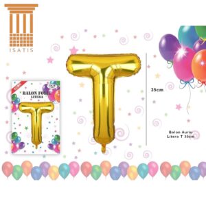 BALON AURIU LITERA T 35CM