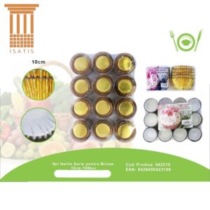 SET HARTIE AURIE PENTRU BRIOSE 10CM 100BUC