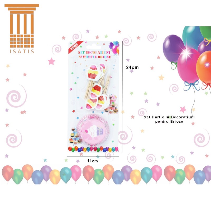 SET HARTIE SI DECORATIUNI PENTRU BRIOSE