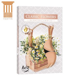 Lumanari Pastila, Flori Clasice, 4 Ore, 6 Bucati