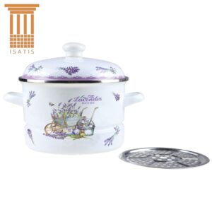 Oala emailata cu capac, 24 cm, 5 l, Grunberg