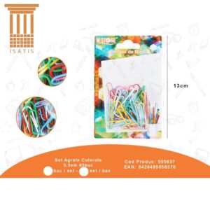 SET AGRAFE COLORATE 3.3CM 60BUC