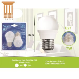 SET BECURI LED G45-7W E27 6500K 2BUC