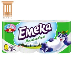 Hartie igienica Emeka, 3 straturi, 8 role, Mountain Fresh