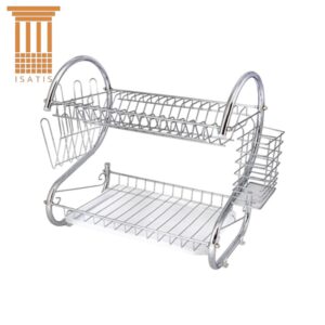 Suport vase , cromat , cu tava din plastic si suport tacamuri, 40.50x25x37.50 cm, Grunberg GR8051