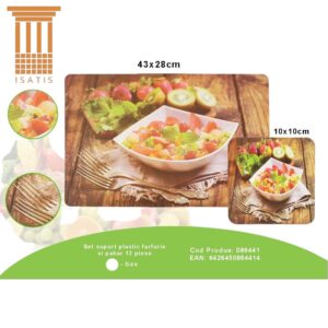 Set suport plastic farfurie si pahar 12 piese 086441