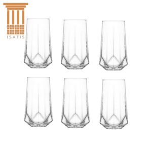 Set 6 pahare inalte pentru bauturi Valeria, LAV, Sticla, 6.4 cm, 460 ml